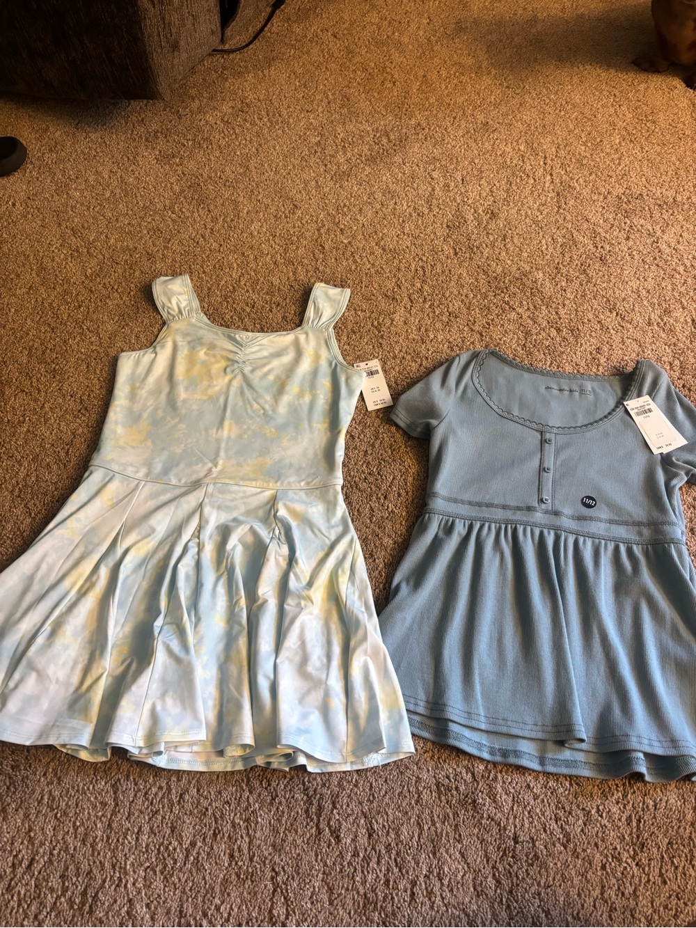 Abercrombie & Fitch Light Blue Tie-Dye Dress & Solid Light Blue Knit Top